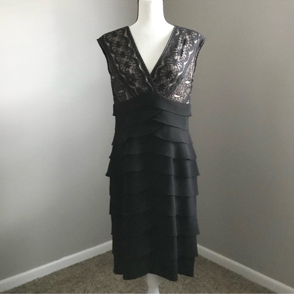 JESSICA HOWARD | Lace & Ruffle Dress | Size 12 - Picture 2 of 8